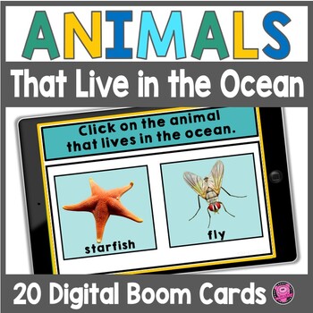 Preview of Sorting Ocean Animals Sort - Ocean Animal Saltwater Categories Boom Cards