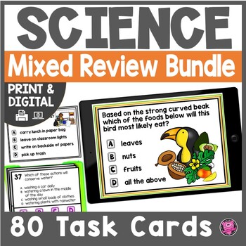 Preview of Third Grade Science Test Prep and Review Digital and Printable Activities
