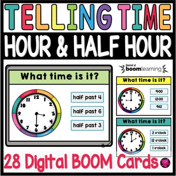 Preview of Telling Time to the Hour and Half Hour Digital Measurement Activities