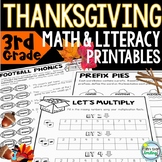Thanksgiving Activities 3rd Grade Math Grammar Phonics Writing