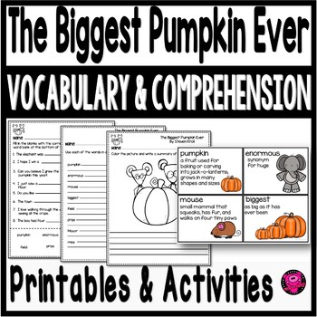 The Biggest Pumpkin Ever Worksheet and Activities Packet by Oink4PIGTALES