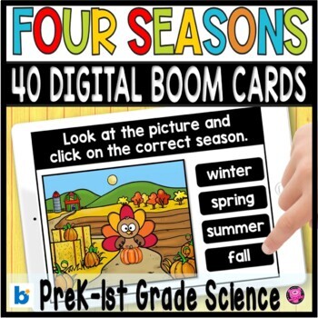 Preview of Four Seasons Activities Digital Boom Cards