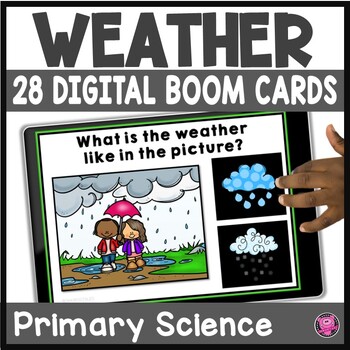 Preview of Types of Weather Activities Digital Science Boom Cards - Weather Activities