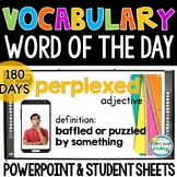 Vocabulary Word of the Day 180 Days Yearlong PowerPoint an