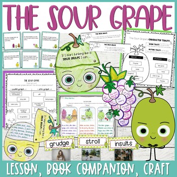 Preview of The Sour Grape Lesson, Book Companion, and Craft