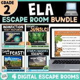 2nd Grade End of Year ELA Escape Room Digital Bundle - Rea