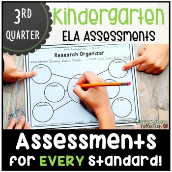 Preview of Kindergarten ELA Assessments for THIRD QUARTER | Distance Learning