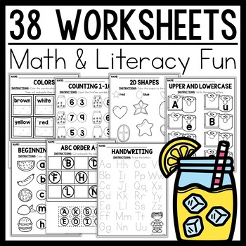 summer preschool and transitional kindergarten worksheets for june