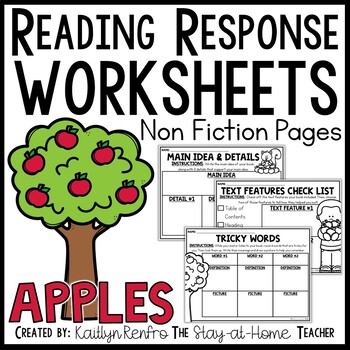 Preview of Apple Reading Comprehension Graphic Organizers - Nonfiction