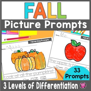Preview of Kindergarten Picture Prompts - ESL Newcomer Fall Writing Picture Prompts