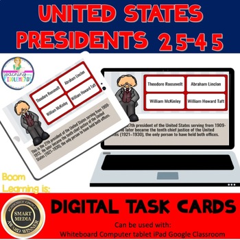 Preview of U.S. Presidents 25-45 Digital Boom Task Cards