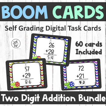Preview of Two Digit Addition With and Without Regrouping |BOOM Cards