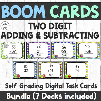 Preview of Two Digit Addition and Subtraction | BOOM Cards