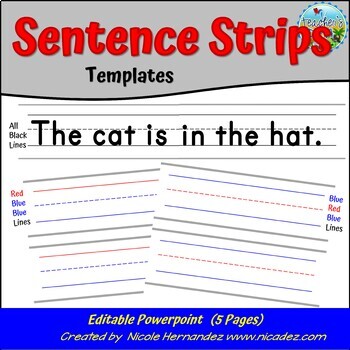 Sentence Strips Editable Template By Nicole Hernandez A Teacher S Idea