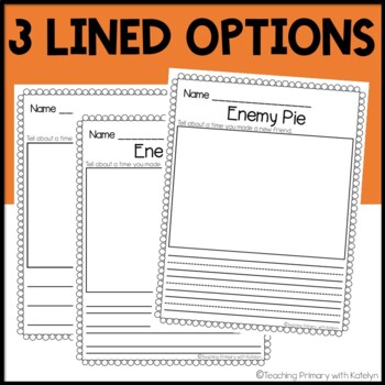Enemy Pie Activities by Teaching Primary with Katelyn TpT