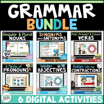 Grammar Practice Digital Review Activities BUNDLE in Google Slides | ELA