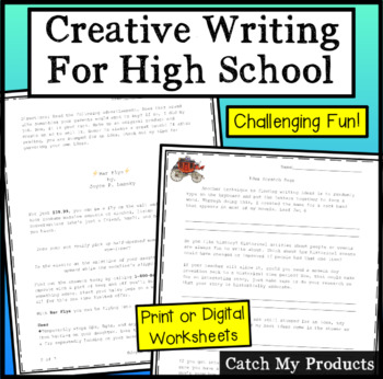 Preview of Creative Writing High School Printable or Digital Worksheets