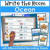 1/2 OFF! Ocean Write the Room - for Literacy Centers