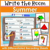 Summer Write the Room - for Literacy Centers