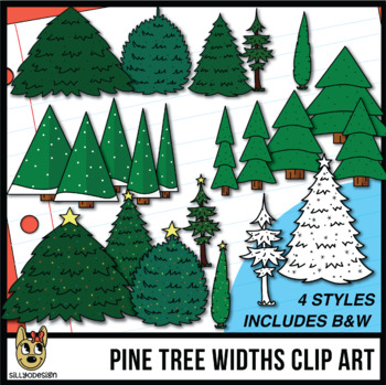 Preview of Width Order Clip Art: Pine Trees, Christmas Trees