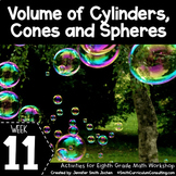 Volume of Cylinders, Cones and Spheres - 8th Grade Math Wo