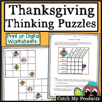 Preview of Thanksgiving Activities for Gifted and Talented Digital or Print Worksheets