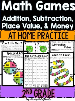 Math At Home Pack Distance Learning Second Grade Math Games | Tpt