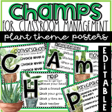 CHAMPS EDITABLE Posters and Clip Chart in Rustic Plant Theme