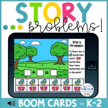 Preview of Boom Cards Distance Learning! - Addition Story Problems!