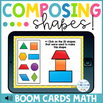 Preview of Composing 2D Shapes Distance Learning | Boom Cards™