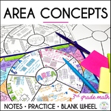 Area of Rectangles 3rd Grade Math Wheel Guided Notes