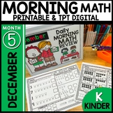 December Kindergarten Math Morning Work | Math Spiral Review