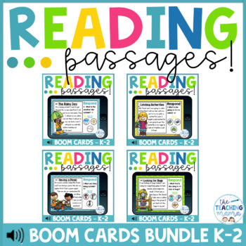 Preview of Reading Comprehension Passages BUNDLE Boom Cards Distance Learning  - Spring!