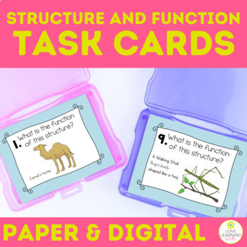 Preview of Animal and Plant Structure and Function Task Cards 4-LS1 Review Activity Games