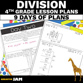 Preview of 4th Grade Math Division Lesson Plans to Teach Your Division Unit