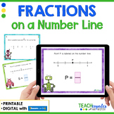 Fractions on a Number Line - Printable & BOOM Task Cards -