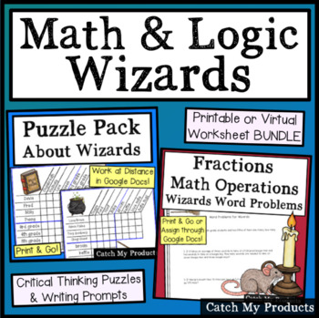 Preview of Digital Math Worksheets Google Classroom and Digital Logic Puzzles