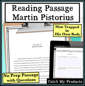 Preview of High School Reading Comprehension Passage and Questions Martin Pistorius