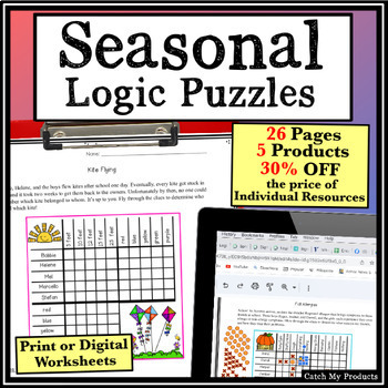Preview of Logic Puzzles 5th and Brain Teaser for Winter, Spring, Summer and Fall