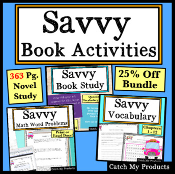 Preview of Savvy Novel Study and Activities