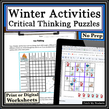 Preview of Winter Activities Logic Puzzles and Sudoku Brain Teaser in Print and Digital