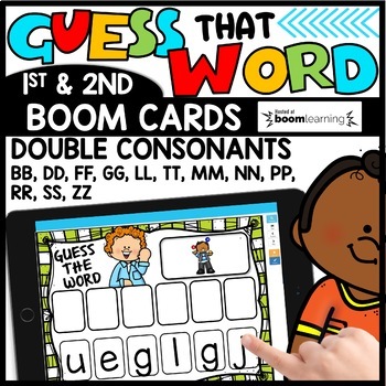 Preview of Double Consonants Activities No Prep Literacy Centers Boom Cards Games