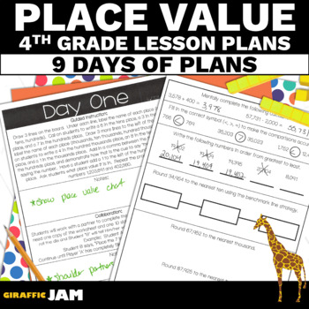 Preview of 4th Grade Math Place Value Lesson Plans to Teach a Place Value Unit