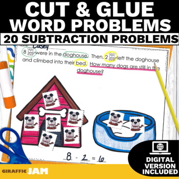 Preview of Hands On Subtraction Word Problems within 20 with Manipulatives & Google Slides