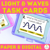4th Grade Light and Sound Waves Information Task Cards Rev