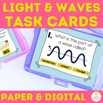 Preview of 4th Grade Light and Sound Waves Information Task Cards Review Activity Games