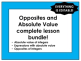 Integers, Opposites and Absolute Value Notes and Activity