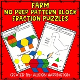 Farm Animal Pattern Block Fraction Puzzles