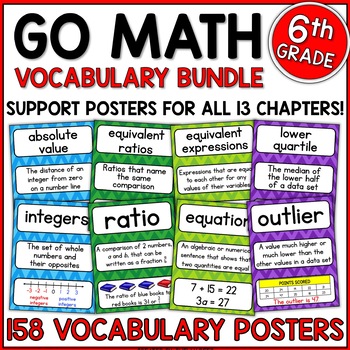 Preview of Go Math 6th Grade Vocabulary for the Year
