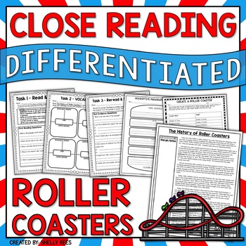 Preview of Roller Coaster Reading Comprehension | Design a Theme Park
